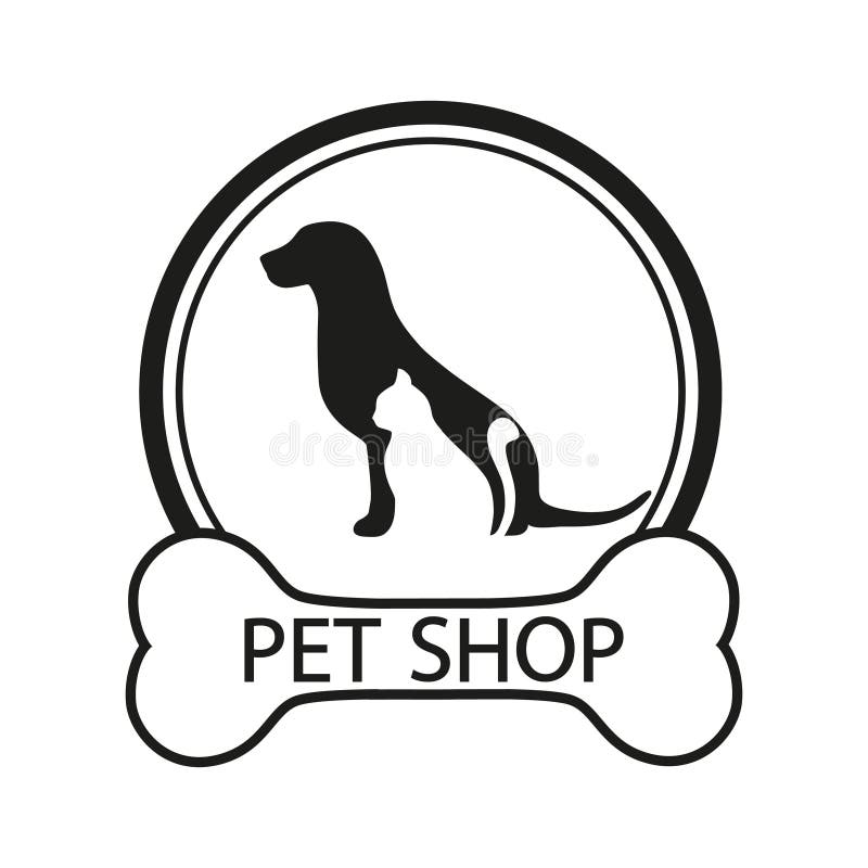 Logo for pet shop, veterinary clinic, animal shelter, designed in a modern style lines. royalty free illustration Logo for pet shop, veterinary clinic, animal shelter, designed in a modern style lines. royalty free illustration